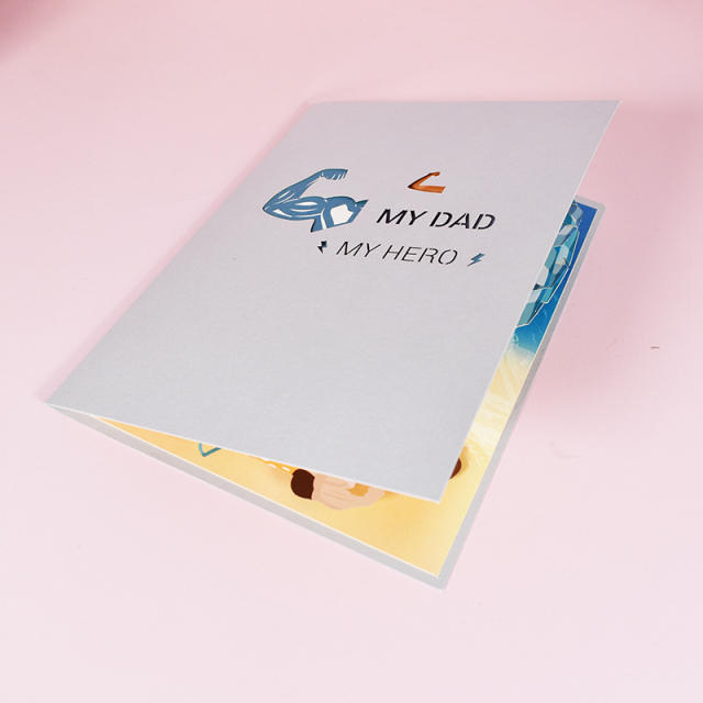 3D beach trend father's day post card greeting cards