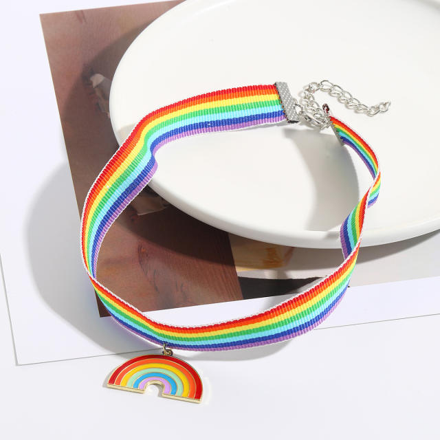 Rainbow series necklace choker