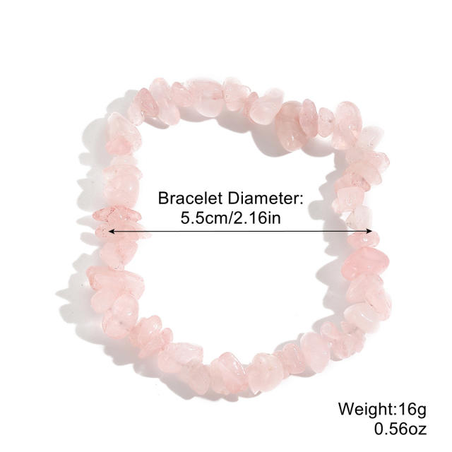 Boho colorful crystal stone elastic bead bracelet