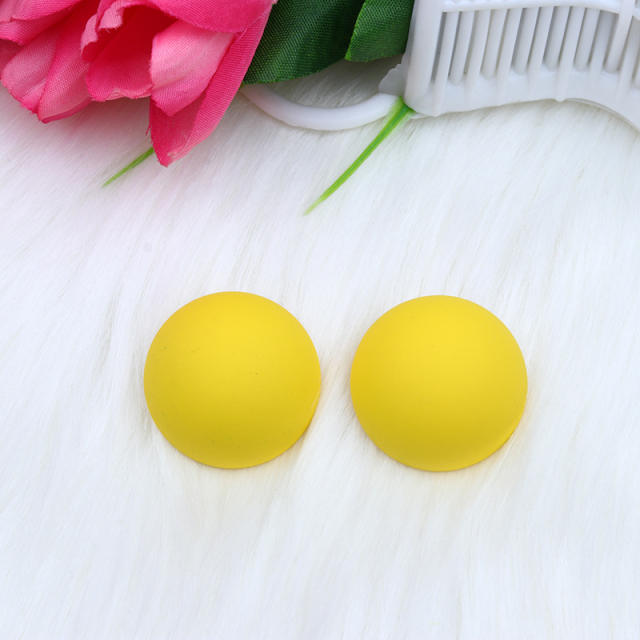 Candy color sweet semicircle acrylic studs earrings