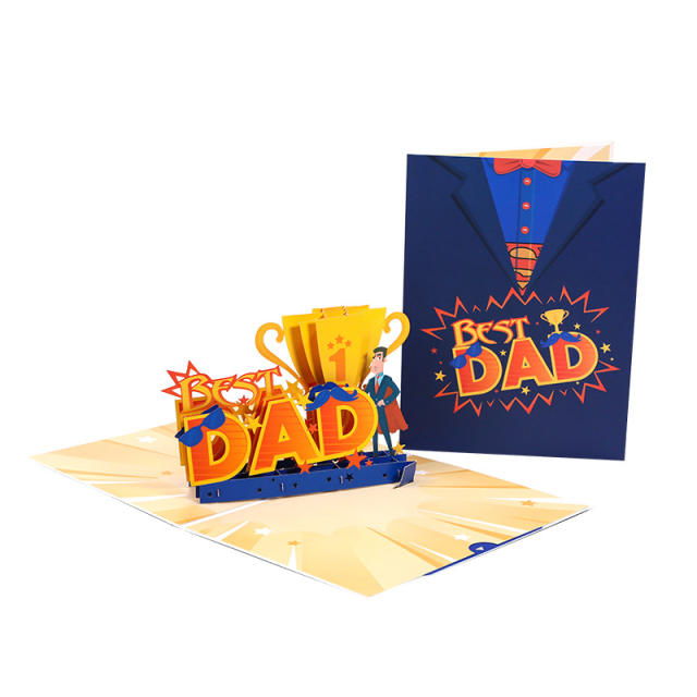 Delicate stereo letter best dad father's day post card greeting cards