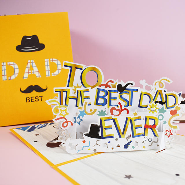 Creative 3D letter father's day post card greeting card
