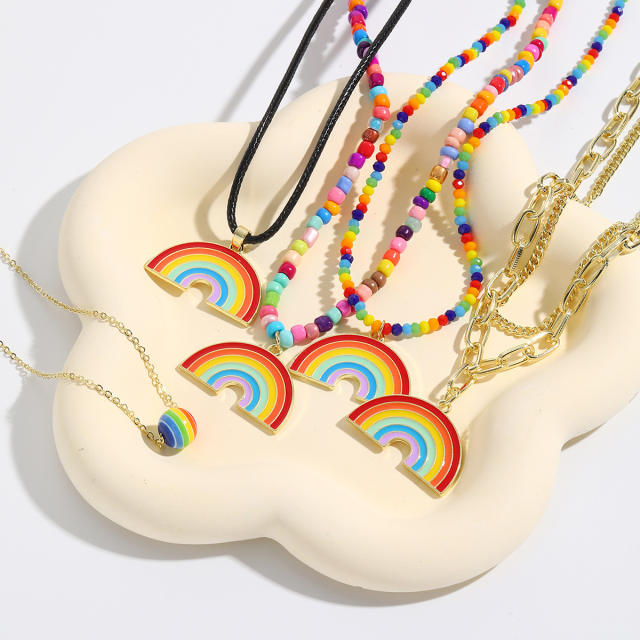 Rainbow series necklace choker
