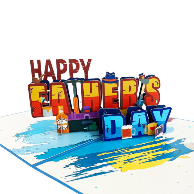 3D happy father's day post card greeting cards