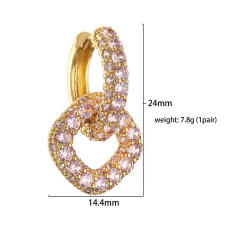 Delicate pave setting cubiz zircon copper huggie earrings