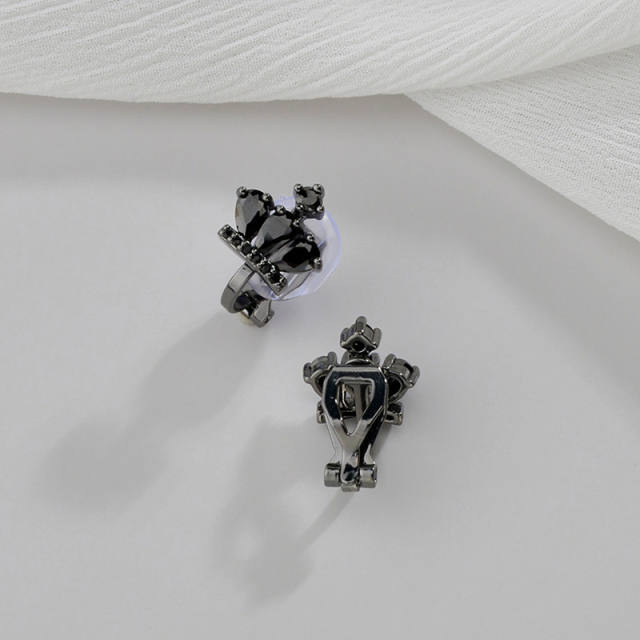 925 needle color cubic zircon cute copper studs earrings