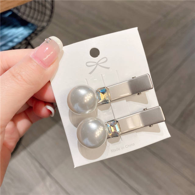 Occident fashion Y2K silver color alloy duckbill hair clips