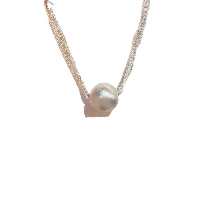 Chic metal ball personality copper necklace