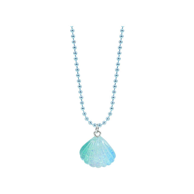 Ocean trend colorful shell pendant girls necklace rings