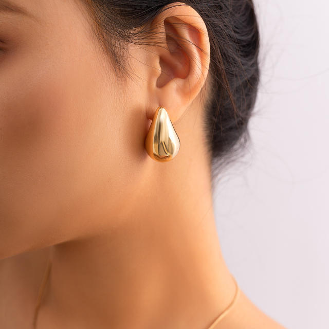 Concise chunky water drop popular necklace studs