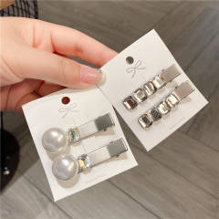 Occident fashion Y2K silver color alloy duckbill hair clips