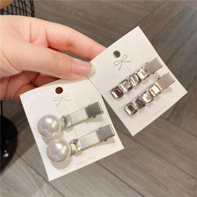 Occident fashion Y2K silver color alloy duckbill hair clips