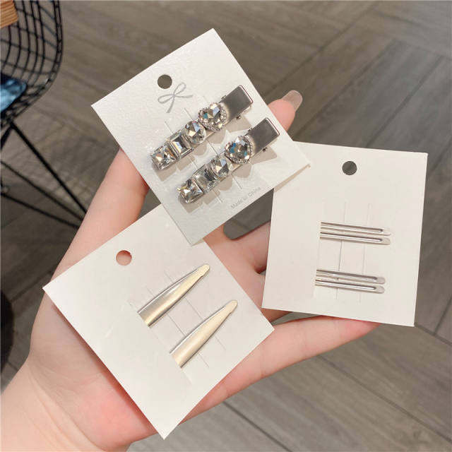 Occident fashion Y2K silver color alloy duckbill hair clips