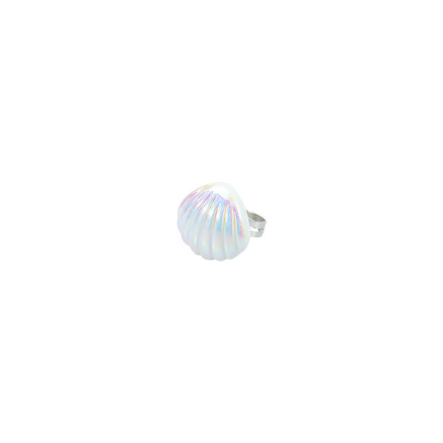 Ocean trend colorful shell pendant girls necklace rings