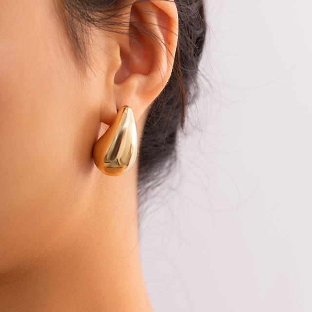 Concise chunky water drop popular necklace studs
