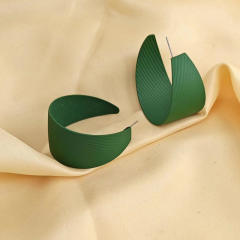 Color painting metal open hoop chunky earrings