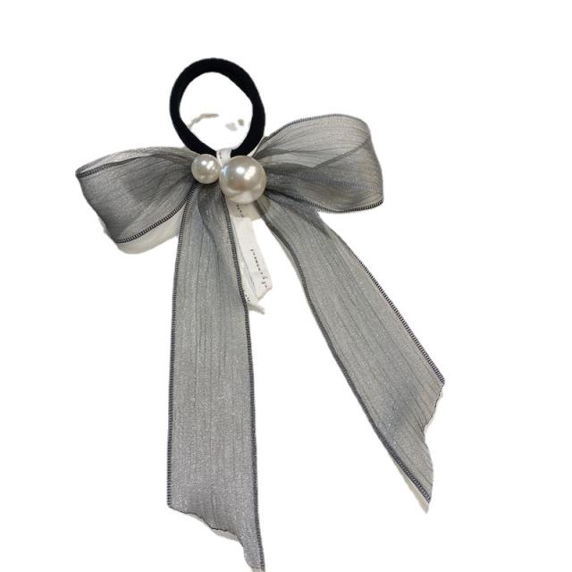 Summer design gray color bow hair ties