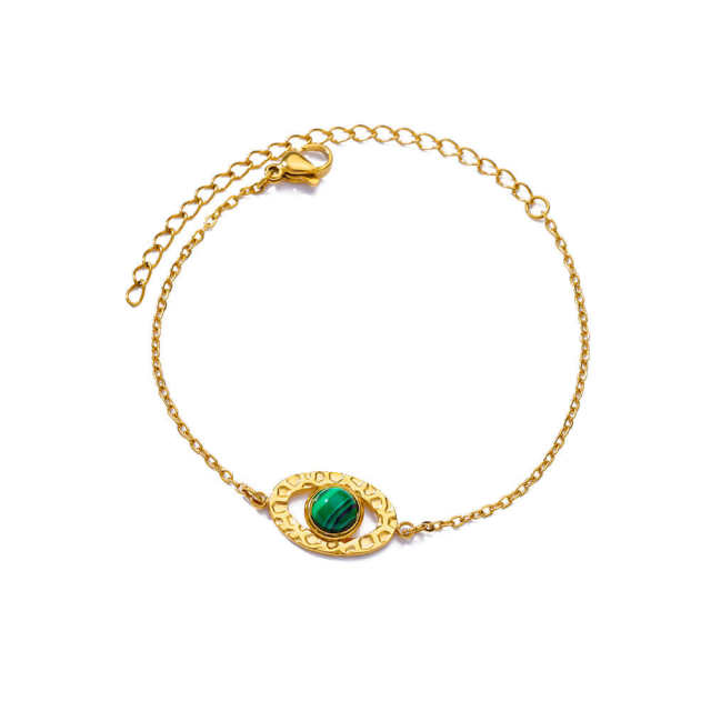 Vintage turquoise evil eye stainless steel bracelet