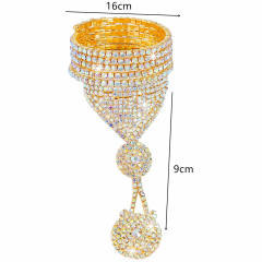 Luxury gold color AB rhinestone full setting ring bracelet