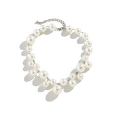 Punk trend chunky ball bead metal feeling choker necklace