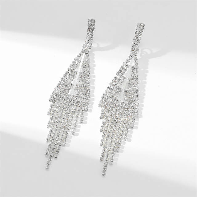 Delicate diamond dangle wedding party earrings
