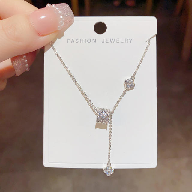 Classic diamond clover famous brand copper necklace
