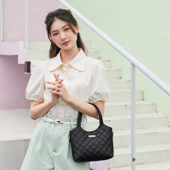 Classic quilted PU leather small tote bag crossbody bag