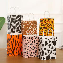 Creative cute safari them animal pattern kraft paper bag