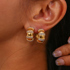 Chunky open hoop stainless steel earrings