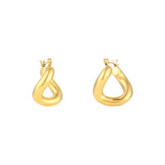 Hiphop chunky stainless steel open hoop earrings