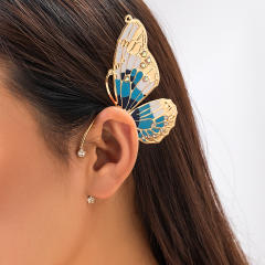 Personality color enamel Elf Ears butterfly ear wrap