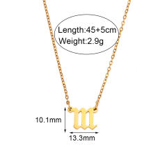 Vintage angel number stainelss steel dainty necklace