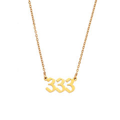 Vintage angel number stainelss steel dainty necklace