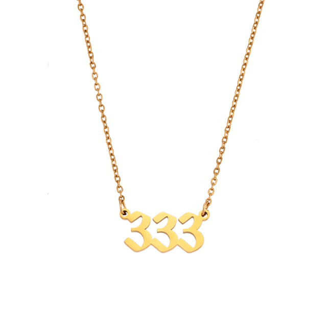 Vintage angel number stainelss steel dainty necklace
