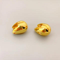Chunky 18KG teardrop shape copper huggie earrings