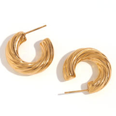 18KG chunky open hoop stainless steel earrings