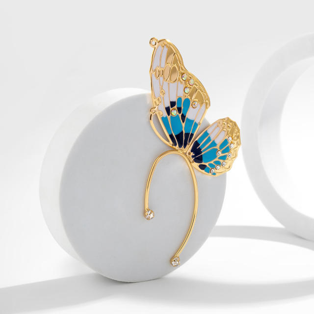 Personality color enamel Elf Ears butterfly ear wrap