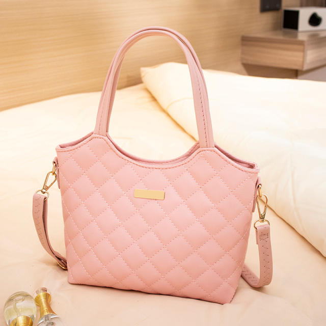 Classic quilted PU leather small tote bag crossbody bag