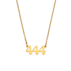 Vintage angel number stainelss steel dainty necklace