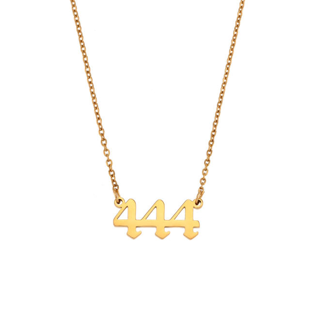 Vintage angel number stainelss steel dainty necklace