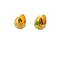 Chunky 18KG teardrop shape copper huggie earrings