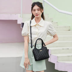 Classic quilted PU leather small tote bag crossbody bag