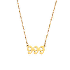 Vintage angel number stainelss steel dainty necklace