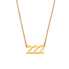 Vintage angel number stainelss steel dainty necklace