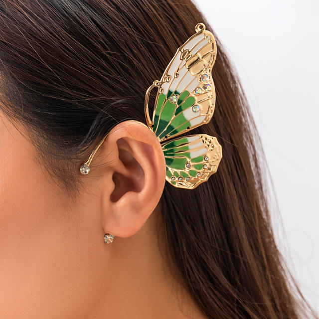 Personality color enamel Elf Ears butterfly ear wrap