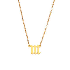 Vintage angel number stainelss steel dainty necklace