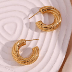 18KG chunky open hoop stainless steel earrings