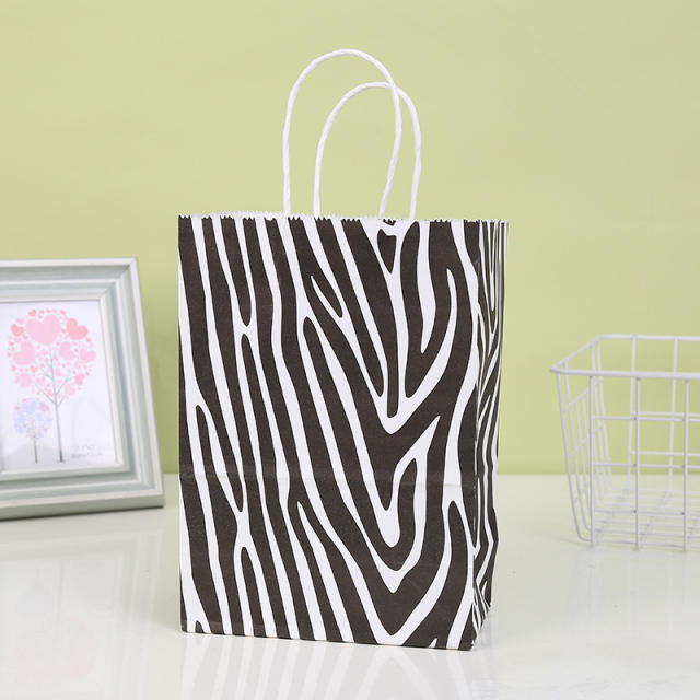 Creative cute safari them animal pattern kraft paper bag