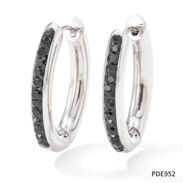 Delicate diamond stainless steel small hoop earrings huggie earrings