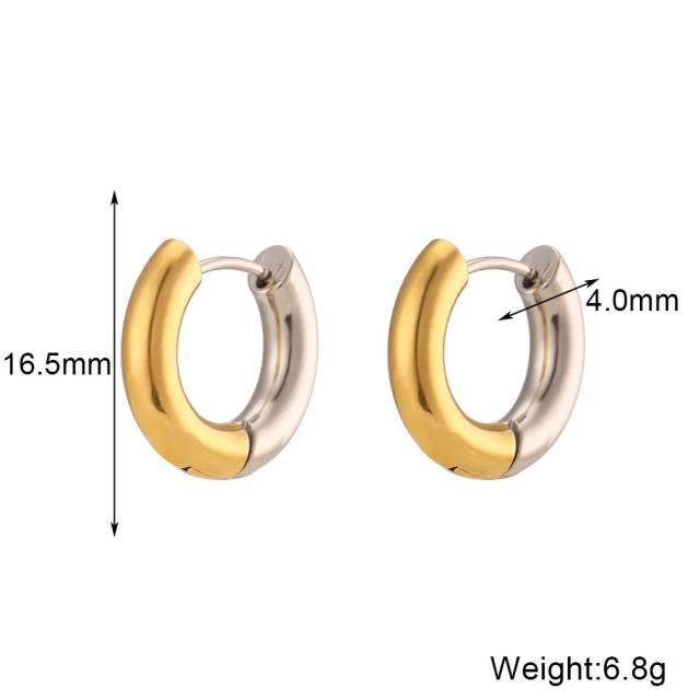 Delicate cubic zirc on stainless steel huggie earrings hoop earrings